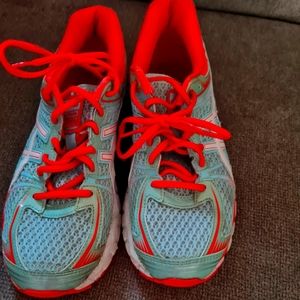 Asics Teal and Coral Sneakers